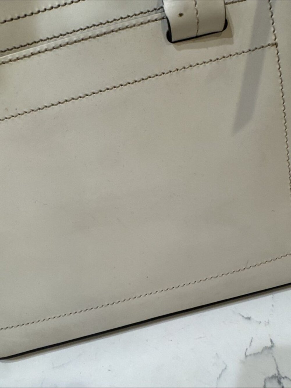 As Is Dooney and Bourke Beacon Cream Leather Satchel Bag - Picture 6 of 16